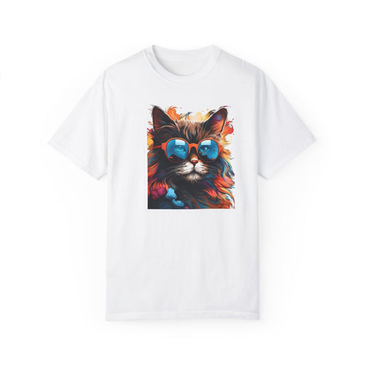 Blue Glasses Cat T-shirt